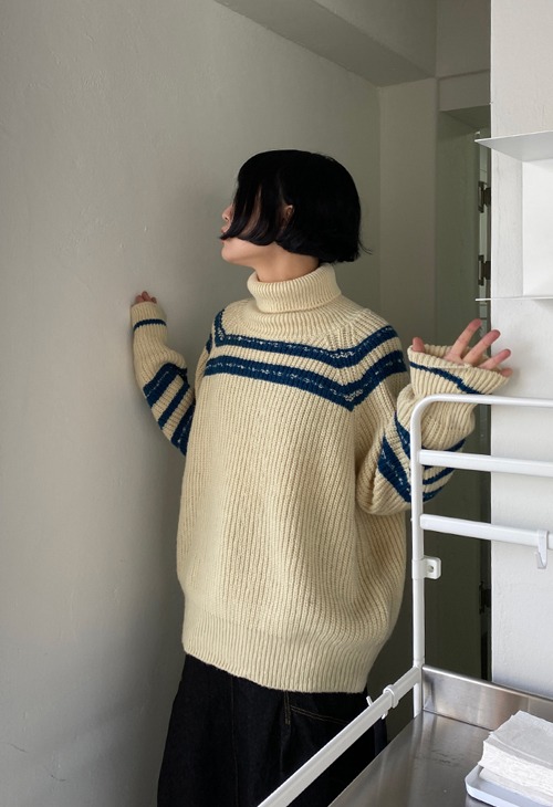 stitch turtleneck knit top
