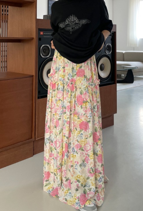 floral long skirt