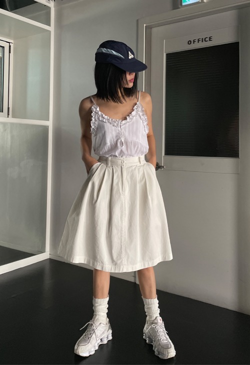 cotton midi skirt
