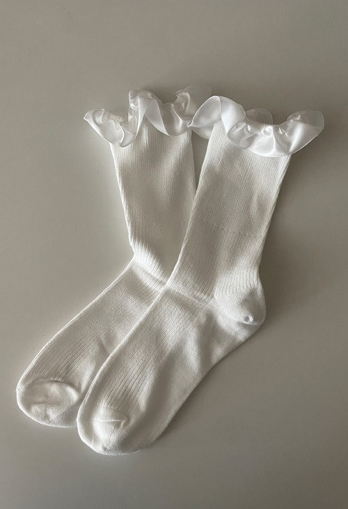 satin frill socks