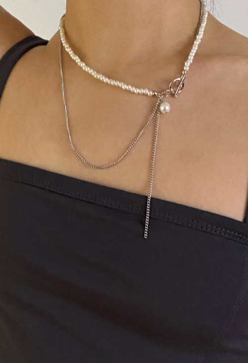 pearl &amp; chain necklace