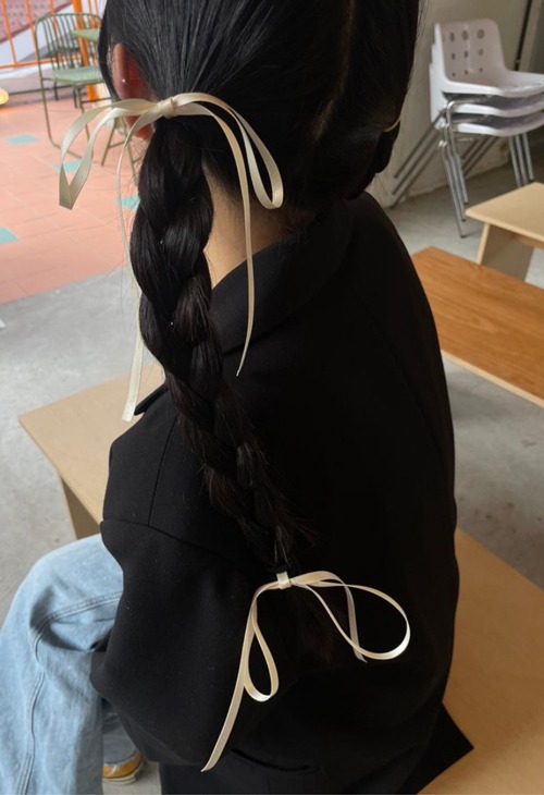 ribbon tape hair band (2개 SET)