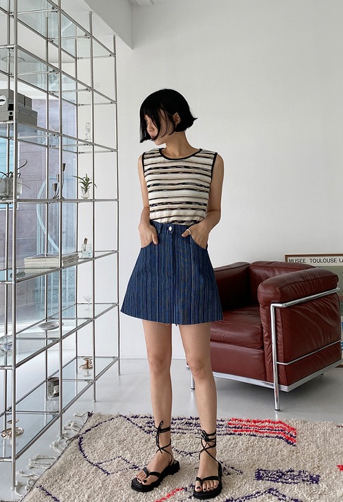 stitch mini skirt